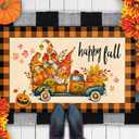 Happy Fall Doormat Thanksgiving Day Pumpkin Front Door Mat Autumn Harvest Vintage Rustic Yard Non Slip Seasonal Home Decorate Indoor Outdoor Party Decoration 17 X 29 Inch