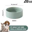 Havniva Ceramic Set of 2 Dog Bowls, Food and Water Bowls for Dogs, Puppy, 2pcs Dog Dishes, Dog Feeder( 6inch, 2 x Light Green Bowls)