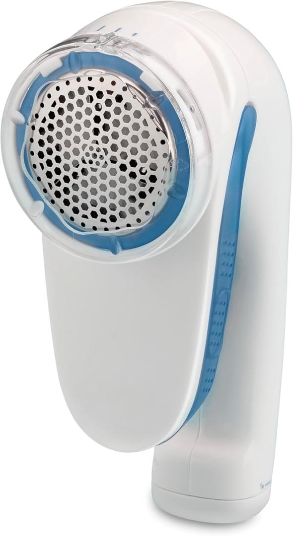 Conair Fabric Shaver and Lint Remover, Battery-Operated Portable Clothes Shaver with 3 Settings, Fuzz Remover for Sweaters, Clothing and Furniture, Large 2-Inch Shaving Head, White