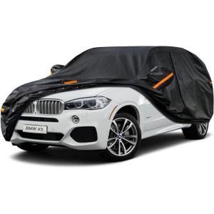 Kayme 7 Layers SUV Car Cover Custom Fit for BMW X5 (2007-2025) Waterproof All Weather for Automobiles, Outdoor Full Cover Rain Sun UV Protection.Black