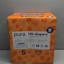 Pura Size 5 Eco-Friendly Diapers (24-35 lbs) Totally Chlorine Free (TCF), Hypoallergenic, Soft Organic Cotton, Sustainable, up to 12 Hours Leak Protection, Allergy UK, 6 Packs of 20 (120 Diapers)