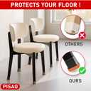 PISAO 24 Pcs Chair Leg Floor Protectors Square, Silicone Chair Leg Protectors Caps Covers for Hardwood Floors, Furniture Pads Sliders with Wrapped Felt Bottom Medium (Fit:3/4"~1-1/8")
