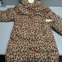 Amazon Essentials Girls' Long Heavyweight Hooded Puffer Jacket, Camel Cheetah Print, Medium