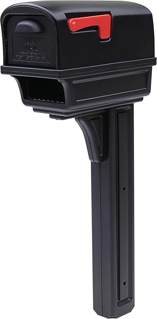 Architectural Mailboxes Gentry Plastic, Dual Access, Mailbox and Post Kit, GGC1B00AM, Black, Large Capacity