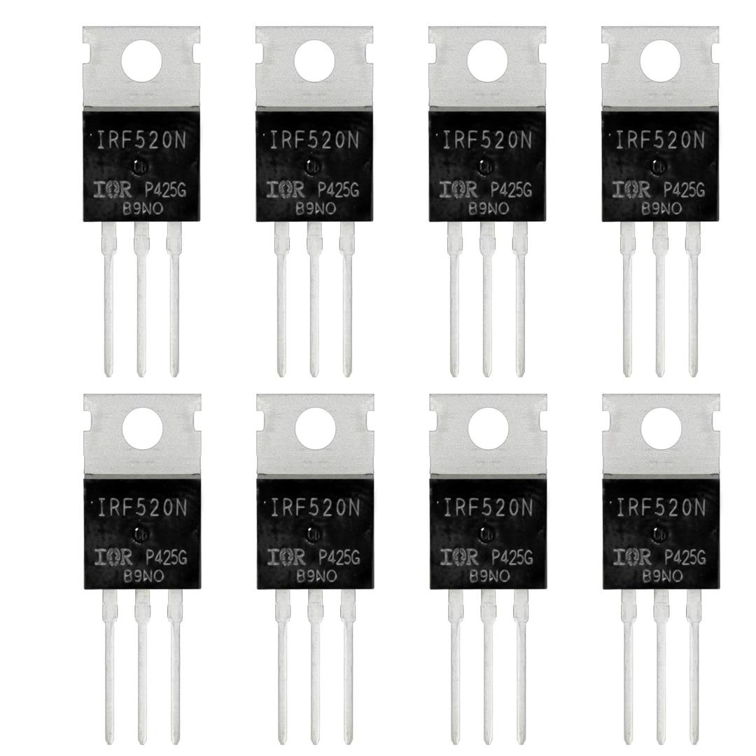 FOXTIP IRF520 MOSFET Transistors 9.7A 100V IRF520N N-Channel Power Transistor 9.7 Amp 100 Volt TO-220 (Pack of 12pcs)