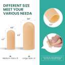 Welnove Gel Toe Cap and Protector - Silicone Toe Covers - Toe Cushions for Pain Relief, Missing or Ingrown Toenails, Corns, Calluses, Blisters (4 Large + 8 Medium, Beige), FSA or HSA Eligible