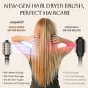 slopehill Upgraded 2026 Hair Blow Dryer Brush, Ultra-Fast Drying All in One Ionic Oval Hot Air Brush Adds Shine, Volume, Fullness & Smooth for Long Hair, Frizz-Free Shiny Hair, 8 Mode 60 &75mm Brush