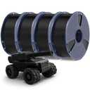 PETG Filament 1.75mm, Ultra Tough, Heat Optimized, Odorless, 4kg(8.8lbs) SUNLU PETG 3D Printer Filament, Dimensional Accuracy +/- 0.02mm, Black 4 Pack
