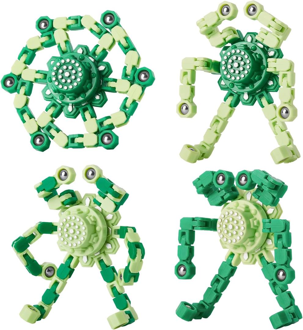 Gokeey St. Patrick's Day Decorations Transformable Fidget Spinners for Kids and Adults Stress Relief Sensory Toys for Boys and Girls Fingertip Gyros for Party Favors Birthday Gifts for Kids