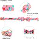 Lionheart glory Dog Bow Collar Easter Day Dog Collar for Large Dogs,Easter Chickens Colorful Dog Collars with Bowtie Spring Pink Collars Pet Collar Bows (Large (Pack of 1)