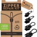 Zlideon Zipper Repair Kit for Metal Zippers Multipack - 4pcs, Black | Instant Zipper Pull Replacement Slider for Denim, Jacket, Boots, Winter Coats, Travel Bags | Easy to Install | Made in Germany