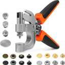 Sopnom Leather Snap Button Kit, Heavy Duty Snaps Fastener Kit Snaps Press Pliers and 12.5mm Leather Buttons, 4Colors 40Sets Snaps for Fabric, Clothes, Jackets, Purse, Belts, Bags, Tool Kit