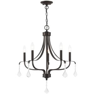 Livex Lighting 40785-92 Laurel 5 Light Chandelier, 24" x 24" x 26.5", English Bronze