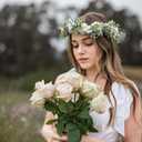 Vividsun Wedding Bridal Green Leaf Flower Crown Eucalyptus Floral Crown Maternity Photo Props (White)