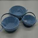 HH 10IN 8,5IN 7IN LINED BAMBOO BASKET BLUE 3 Pack
