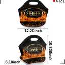 Boys Lunch Bags Reusable Waterproof Neoprene Kids Lunch Box Rugby in Fire Lunch Tote Organizer for Work Outdoor Travel Camp Picnic