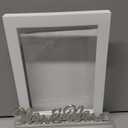 Malden International Designs 5x7 Mr & Mrs Wedding Picture Frame White MDF Wood Frame Routed Gray MDF Wood Base Silver Finish Metal Word Attachment