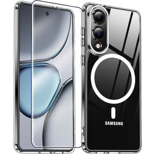 PITCHESSY for Samsung Galaxy S25 Case with Screen Protector,[Compatible with Magsafe] Military-Grade Protection,Magnetic Phone Case for Samsung Galaxy S25,Clear