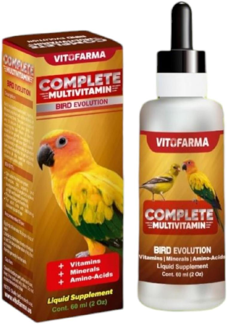 Multi-Vitamin for Birds, High-Potency Vitamin & Mineral Supplement for Pet Birds 2.0 Ounce