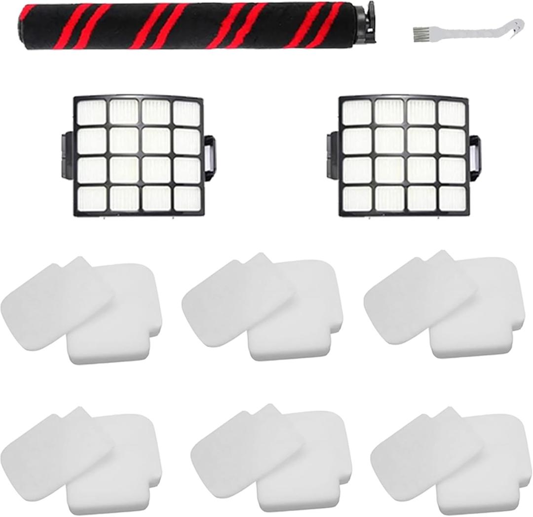 Brushroll & Foam Felt Filters Replacement Compatible with Shark Stratos Upright Vacuum with DuoClean PowerFins AZ3002 & AZ3000W AZ3000