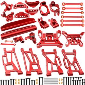 ShareGoo Aluminum Swing Arms & Steering Knuckle Kit & Servo Rod & Shock Tower Compatible with Hyper GO MJX 1/10 10208 Little Monster RC Upgrade Parts