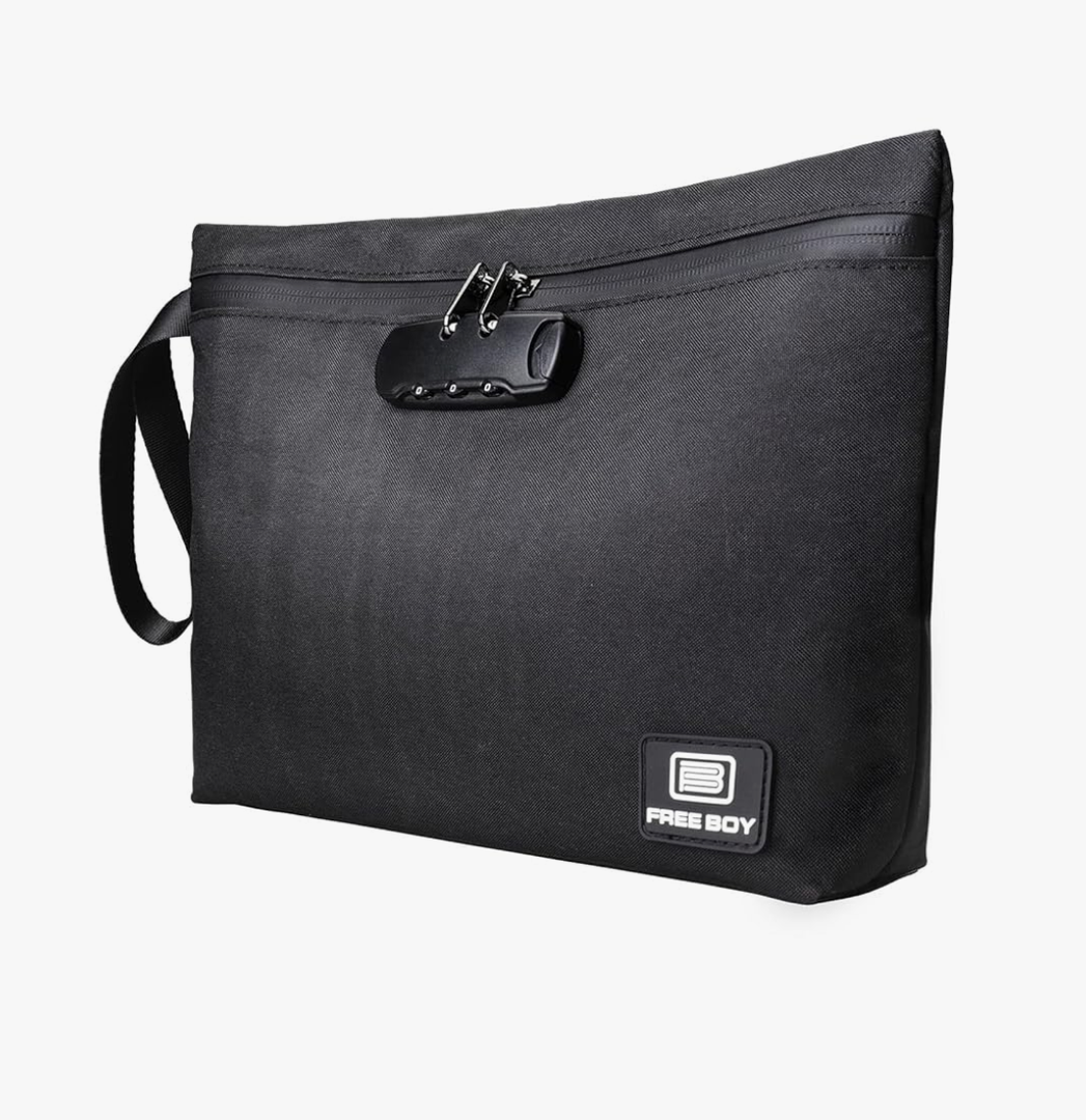 Free Boy Smell Proof Bags 11.8"x8.6"Durable Odor Proof Stash Bag with Combination Lock,Smell Odor Case Container