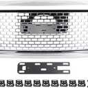 Chrome Grill Compatible With 2014-2015 GMC Sierra 1500 Denali Style Front Bumper Hood Upper Grille Replacement 23254462