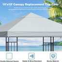 10x10 Gazebo Canopy Replacement Top, 300D High-Density Waterproof Single Layer Gazebo Cover with Heavy Duty Sun Shade Canopy, Folded UV Blocking Canopy Roof for Outdoor Patio Garden Tent Top (Gray)