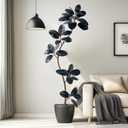 6ft Artificial Rubber Tree Faux Plants Indoor Faux Floor Artificial Trees Indoor, Fake Plant Fake Tropical Plants, Large Floor, Real Touch Rubber Tree for Home Decor (Purple)