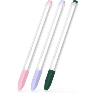 3 Pack Compatible with Samsung Galaxy Tab S7/S7+/S7 FE/S8/S8+/S8 Ultra/S9/S9+/S9 Ultra/S10 Pencil Case S Pen Case, Classic Design, Silicone Protective Case. (Purple, Pink, Dark Green)