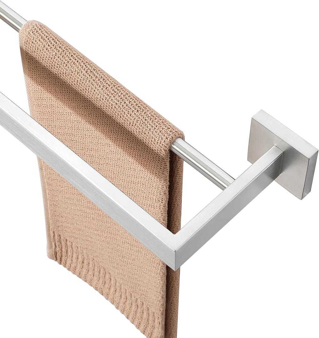 Alise Bathroom Double Towel Bar 22 inch, SUS304 Stainless Steel Towel Racks for Bathroom, Heavy Duty Towel Rack Wall Mounted, Modern Bath Towel Holder, Brushed Nickel