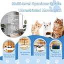 Cat Cage for Indoor Cats, DlY Catio & Cat Playpen with Escape-Proof Spacing, Sturdy Metal Cat Crate Kennel for Kittens, Ferrets & Small Animals (White, 2-Tier 43")