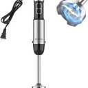 Immersion Blender Handheld, 800W Powerful Electric Hand Blender with Titanium Alloy Blades, 12 Speeds & Turbo, Electric Hand Mixer for Smoothies, Soups, Baby Food and Purees