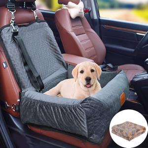 Car Seat for Medium and Small Dogs - Pet Booster Travel Bed, Multi-Function Sofa Cushion With Blanket, Comfortable Safe Removable and Washable, Fits Cars/Trucks/SUV