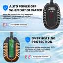 FREESEA Aquarium Fish Tank Heater: 50W Small Submersible Turtle Heater with Adjustable Temperature External Controller for Betta | Saltwater | Freshwater | 1-10 Gallon