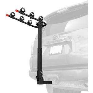 Retrospec Lenox 2-5 Bike Rack Hitch for Car, Truck, SUV - 2in Hitch Mount with Foldable Steel Frame, Anti-Rattle Adapter & Tie Down Straps