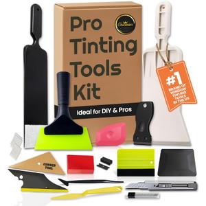 Window Tint Kit Vinyl Wrap Tool for Car Tinting Tools Windshield Back Window Squeegee Bulldozer Squeegee Scrubber Paddle Rubber for Car Wrapping Film Installation Auto Tint Kit Pro Set