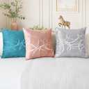 Throw Pillow Cases CaliTime Modern Shining Dull Contrast Circles Rings Geometric Cushion Covers Shells for Couch Sofa Home Decor 20 X 20 inch Pack of 2 Lake Blue