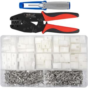 JRready ST6479 382Pcs Electrical Connector Housing Kit - 2/3/4/6/9/12 Pin Crimp Socket Molex 14-20AWG Standard .093" Series Male and Female Pins with Terminal Crimping and Remove Extractor Tool Kit JRready ST6479 382Pcs Electrical Connector Housing Kit - 2/3/4/6/9/12 Pin Crimp Socket Molex 14-20AWG Standard .093" Series Male and Female Pins with Terminal Crimping and Remove Extractor Tool Kit