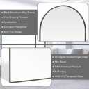 24" x 32" Black Arched Mirror, Arch Wall Mirror, Metal Frame Black Bathroom Mirror, Arched Top Bathroom Vanity Mirror for Living Room, Bedroom, Entryway, Tempered Glass, Shatter Proof