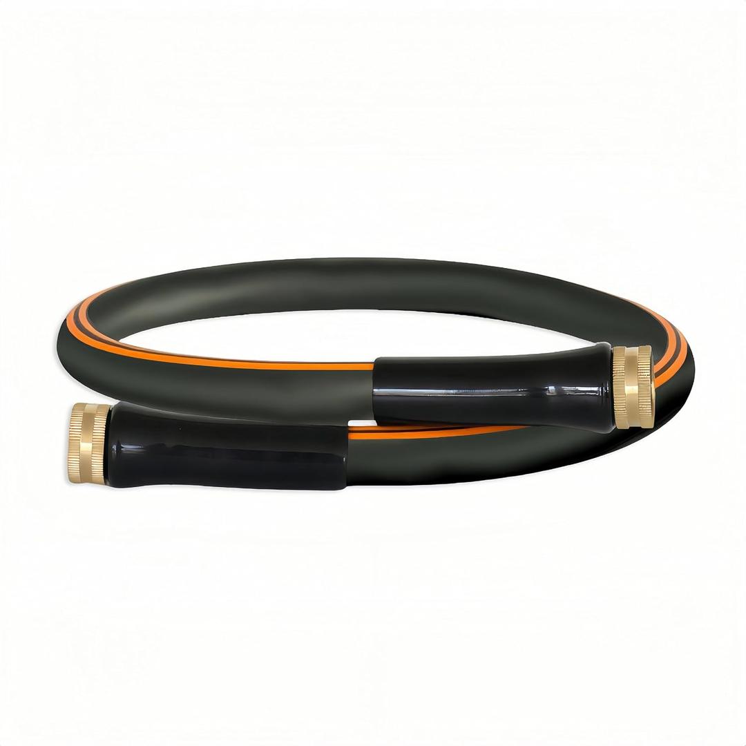 Atlantic Female to Female Heavy Duty Garden Hose 4 ft x 5/8 Inch Black Water Hose Short Connection Leader Hose (4 Feet)