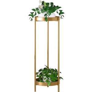 30" Plant Stand, 2 Tier Metal Flower Plants Holder with 2 Removable Display for Indoor or Outdoor,Pot Plant Planter Display(30 X 10in, Gold)