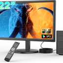 22 inch TV, Portable TV with Upgraded Antenna, HDMI/USB/AV Input | 2 in 1 Stand, Small Television for Kitchen, Home, Cars, RV, Office