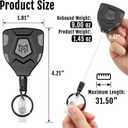 MNGARISTA Heavy Duty Retractable Keychain with Belt Clip, ID Badge Reel Key Chain, Badge Holder with 31.5' Steel Cord and Key Ring, 9.0oz, 2-Pack
