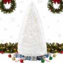 Amylove 9.84 ft Upright Christmas Tree Storage Bag White Extra Large Jumbo Christmas Tree Removal Disposal Bag with Zipper Drawstring Waterproof Tear Proof Upright Cover for Xmas Daily Home Storage