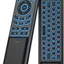 iPazzPort Mini Air Mouse Remote with Keyboard - 7-Color Backlit, Bluetooth & 2.4G Dual-Mode, Responsive Light-Press Buttons for Smart TV, Android Box, PC, Windows | AAA Battery Powered (NOT Included)