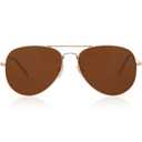 SOJOS Classic Aviator Polarized Sunglasses for Men Women Vintage Retro Style,Gold/Brown,62mm