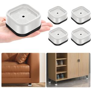shouwuhho 4 Pack Furniture Risers Adjustable Bed Risers Heavy Duty Lifts Height 1", Square Stackable Bed Risers 1, 2 or 3 Inch for Desk Leg Table Couch Sofa Chair Bed Frame Legs Dorm, White