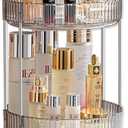 Asayuee 360 Rotating Makeup Organizer for Vanity,Bathroom Countertop Organizer,Spinning Perfume Organizer&Vanity Organizer(Grey-2 Tier)