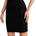 Sweet Hearts Mini Pencil Skirt for Women- Above Knee Silky Basic Bodycon Skirt Made in USA (X-Large, Black)